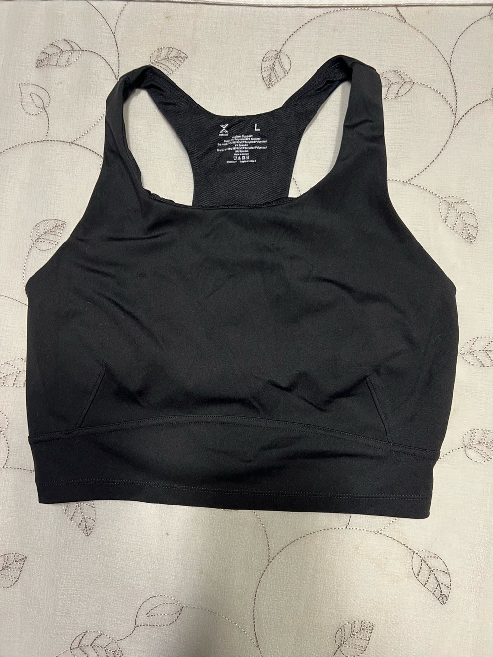 Xersion Black Racerback Sports Bra - High Support